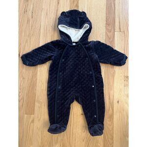 Nordstrom Baby Bunting Snowsuit Navy Velvet 9 Months